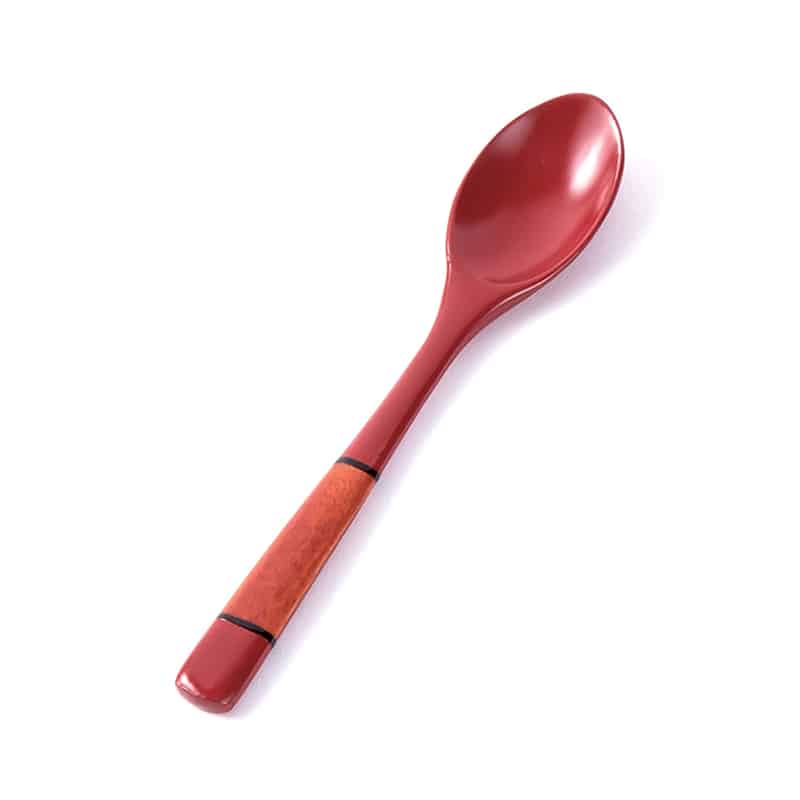 山下工芸 木製塗分コーヒースプーン 朱 26014590 1本（ご注文単位1本）【直送品】