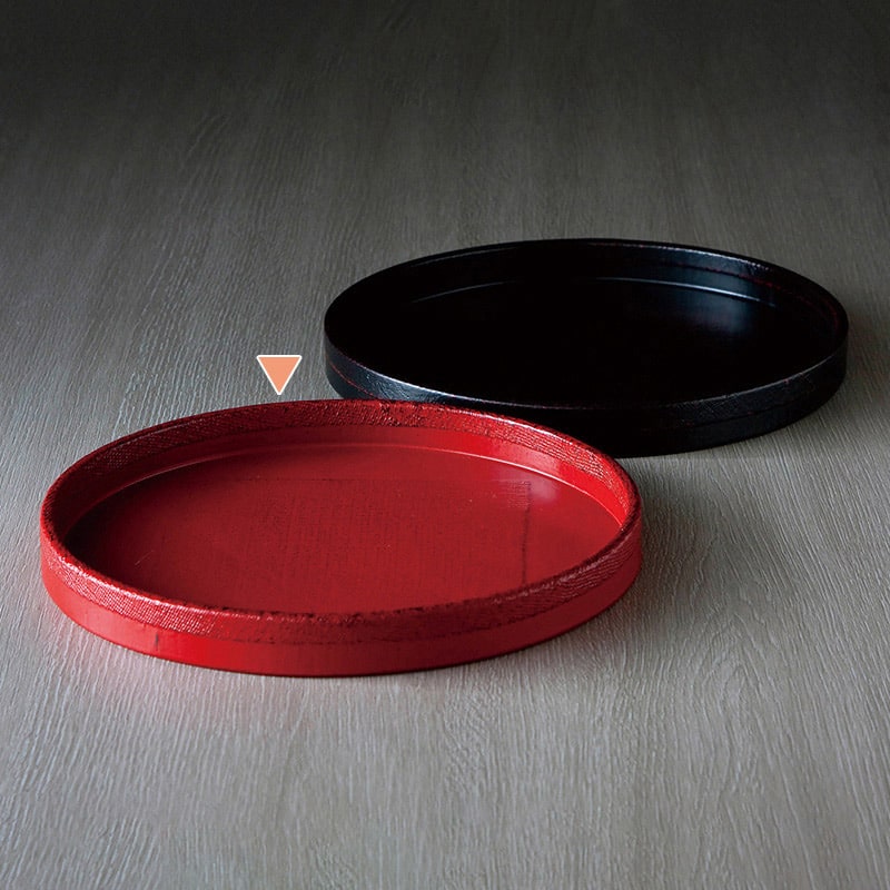 山下工芸 7寸布張丸盆 根来 23429000 1枚（ご注文単位1枚）【直送品】