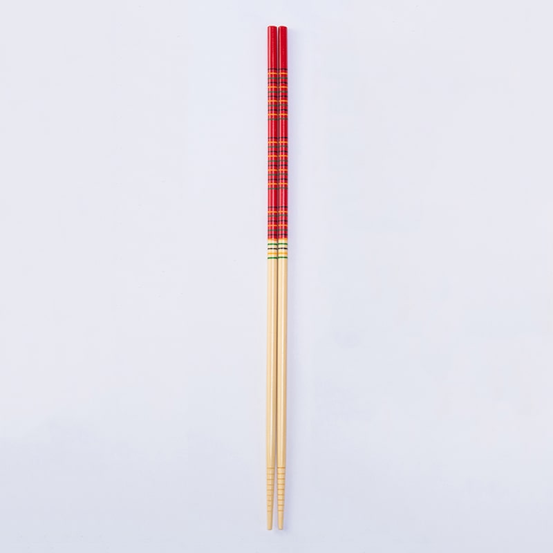 山下工芸 カブキ菜箸 大 スベリ止付 赤 27474001 1組（ご注文単位1組）【直送品】