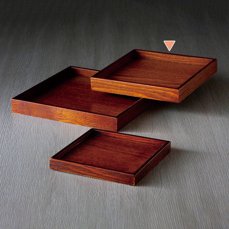 山下工芸 木製角皿 8.5寸 23504000 1枚（ご注文単位1枚）【直送品】