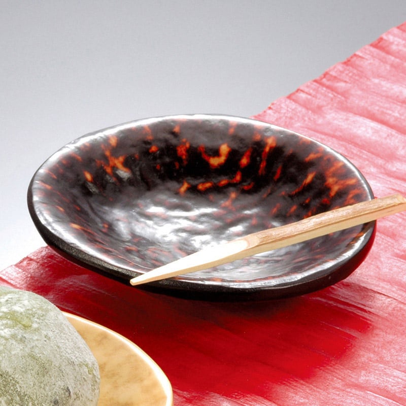 山下工芸 竹節銘々皿 黒 36948000 1枚（ご注文単位1枚）【直送品】