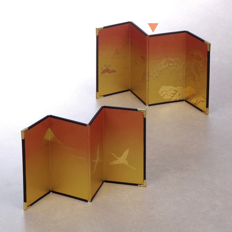 山下工芸 4曲ミニ金屏風 松島 42050710 1個（ご注文単位1個）【直送品】