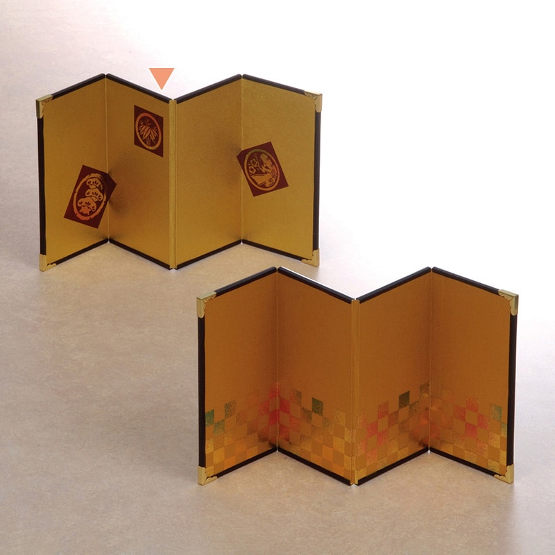 山下工芸 4曲ミニ金屏風 金運松竹梅 42065600 1個（ご注文単位1個）【直送品】