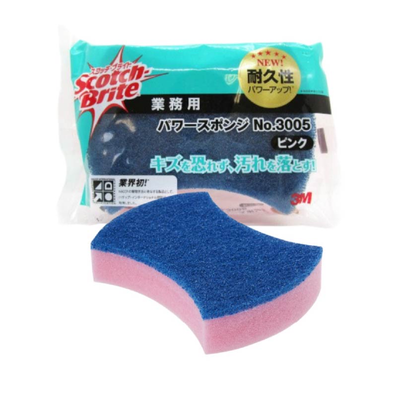 スリーエムジャパン スコッチ・ブライト パワースポンジ No.3005 ピンク 1個
