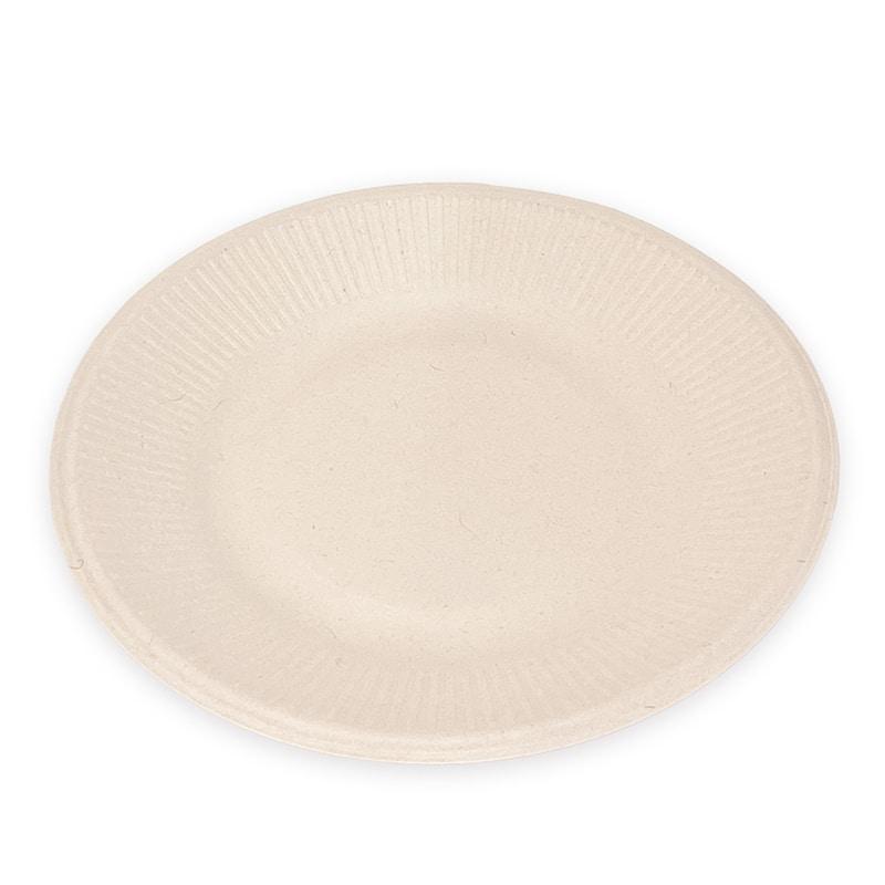 プラテック45 未晒しバガスプレート M φ21cm 30枚入 NPL-P003 1パック（ご注文単位32パック）【直送品】