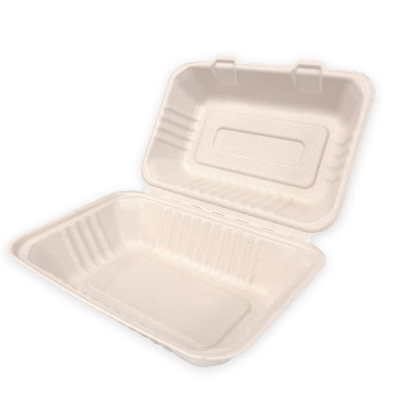 プラテック45 未晒しバガスランチボックス 長方形 23×16cm NPL-C02-B034 1パック（ご注文単位10パック）【直送品】