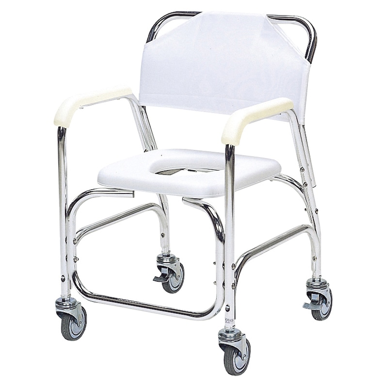 アルミ製シャワーチェア TY535DX ステンレスキャスター 1個(ご注文単位1個)【直送品】