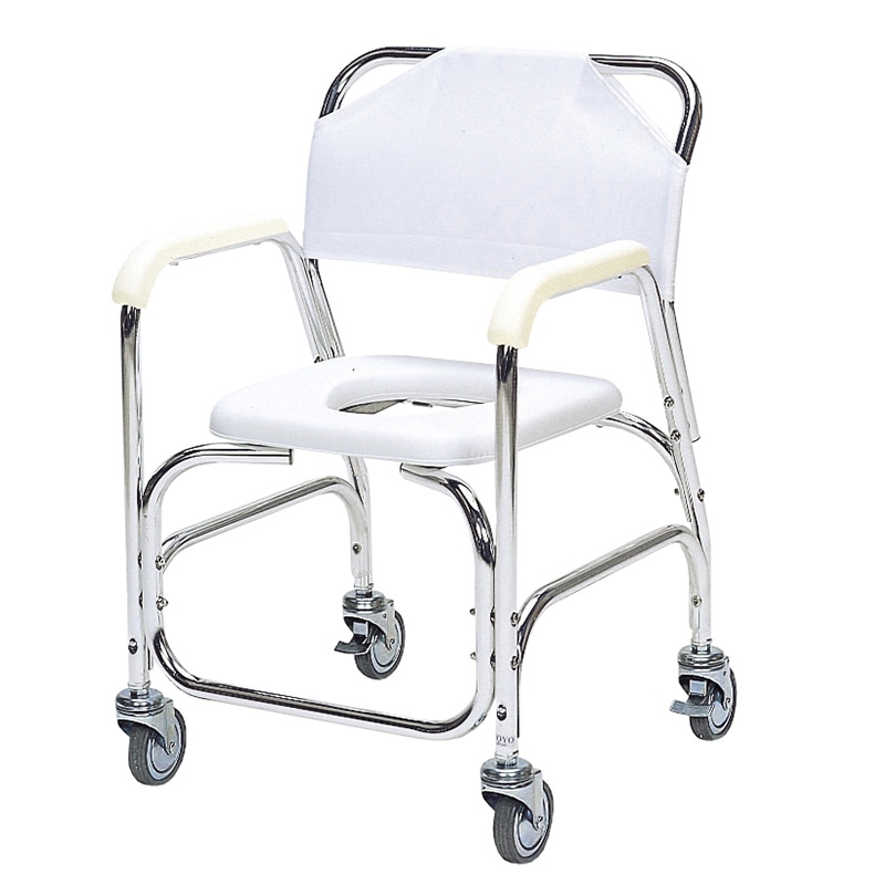 アルミ製シャワーチェアTY535E スチールキャスター 1個(ご注文単位1個)【直送品】