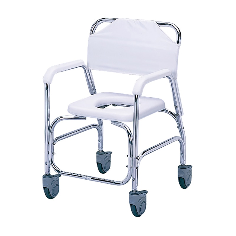 アルミ製シャワーチェア TY535DXE 樹脂キャスター 1個(ご注文単位1個)【直送品】