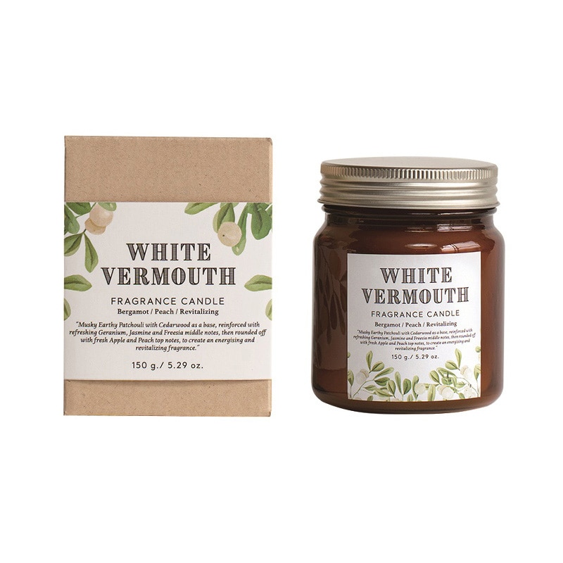 ユーロジャパンエレガンス ボタニカルボトルズ　グラス入りキャンドル ホワイトヴェルモット IDBB0204 1個（ご注文単位1個）【直送品】