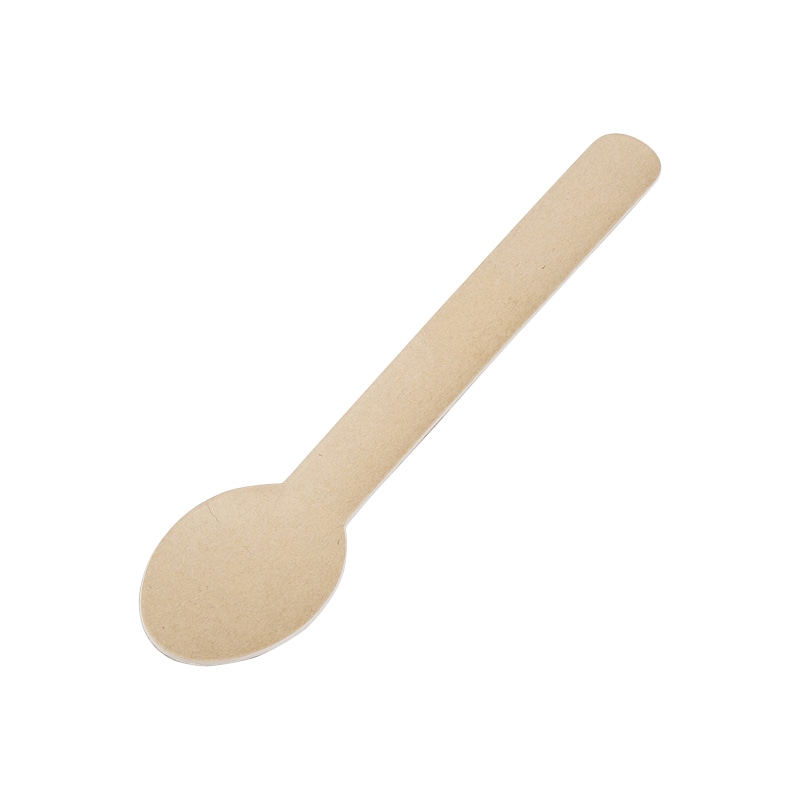 水野産業 紙スプーン155　クラフト　バラ  00408 100個/束（ご注文単位40束）【直送品】
