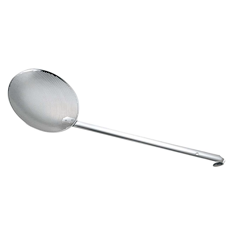 UK　18-8　パンチング 丸型カス揚（板ハンドル）23cm  1個（ご注文単位1個）【直送品】