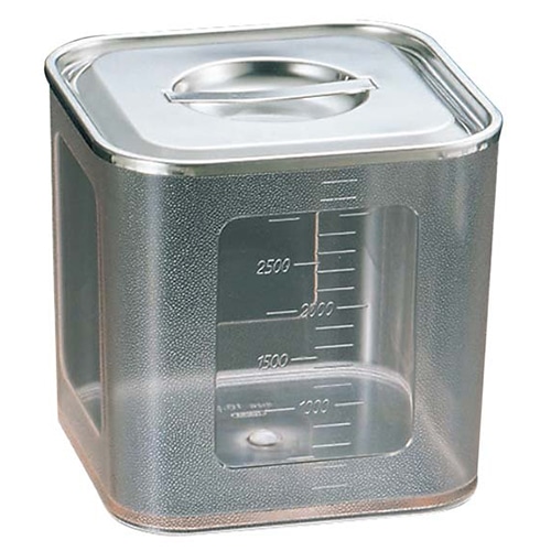 UK ポリカーボネイト 角型キッチンポット 目盛付 16.5cm 1個(ご注文単位1個)【直送品】