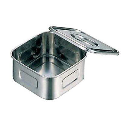 UK　18-8　浅型　角型キッチンポット 13.5cm  1個（ご注文単位1個）【直送品】