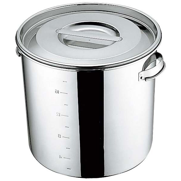 三宝産業 UK　18-8　キッチンポット 目盛付　33cm　手付  1個（ご注文単位1個）【直送品】