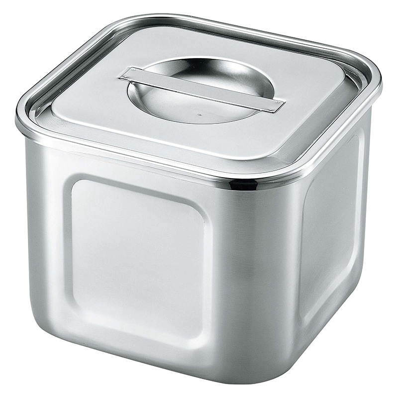 UK　18-8　角・深浅型キッチンポット　12cm   1個（ご注文単位1個）【直送品】