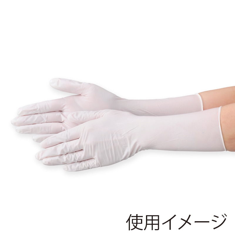 エブノ ニトリル極薄ロング手袋 L 530 ホワイト 100枚/箱(ご注文単位20箱)【直送品】