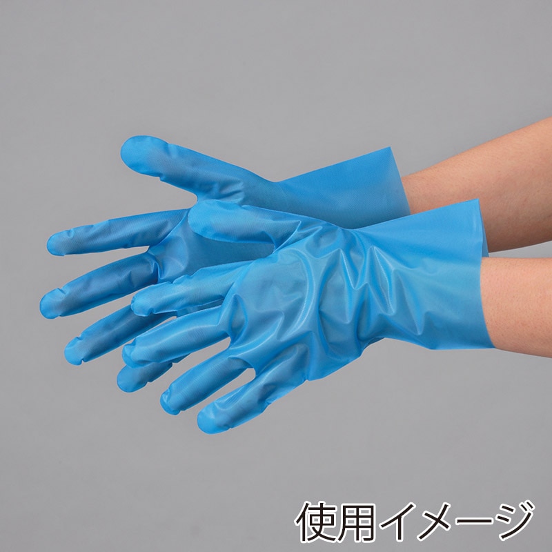 エブノ ポリ手袋　ポリグローブフィット S　箱入 310　ブルー 100枚/箱（ご注文単位40箱）【直送品】