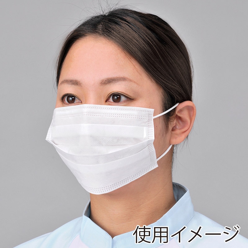 エブノ マスク　メガクリーンマスク3PLY耳掛 箱入　フリー 870　ホワイト 50枚/箱（ご注文単位60箱）【直送品】