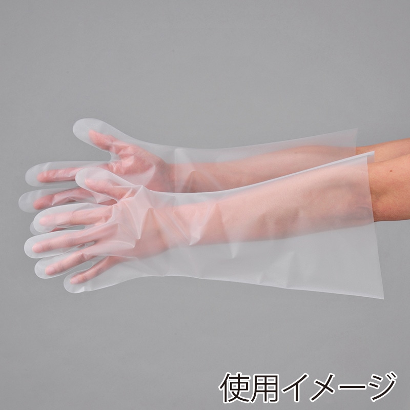 エブノ ポリグローブ　エンボスロング 袋入　フリー 306　半透明 100枚/袋（ご注文単位20袋）【直送品】