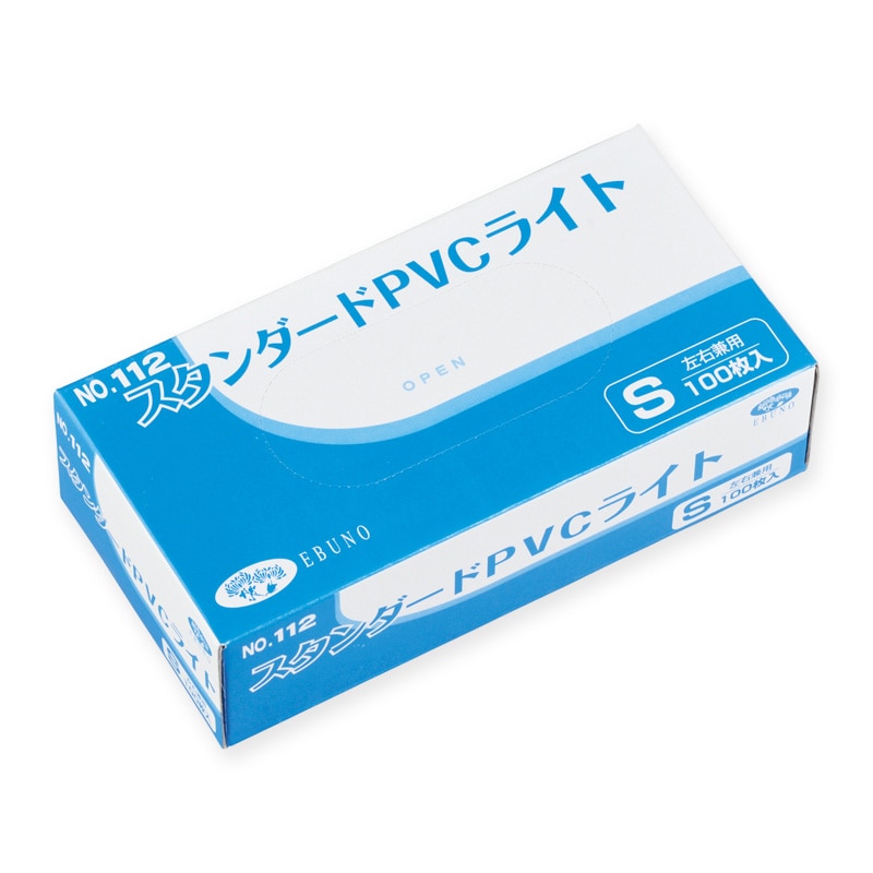 >エブノ PVC手袋　スタンダードライト S 112　半透明 100枚/箱（ご注文単位30箱）【直送品】