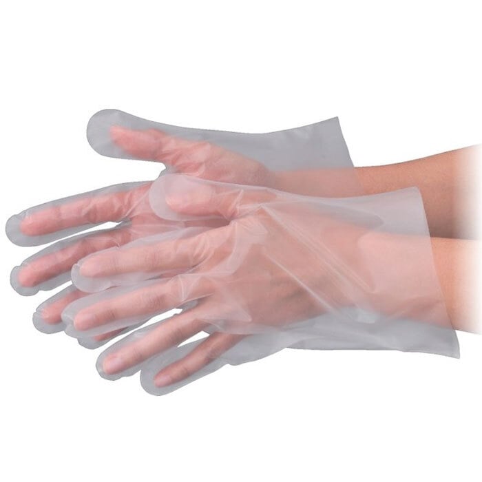 エブノ ポリ手袋　ポリクリーンエンボス 箱入　M 341　半透明 100枚/箱（ご注文単位60箱）【直送品】