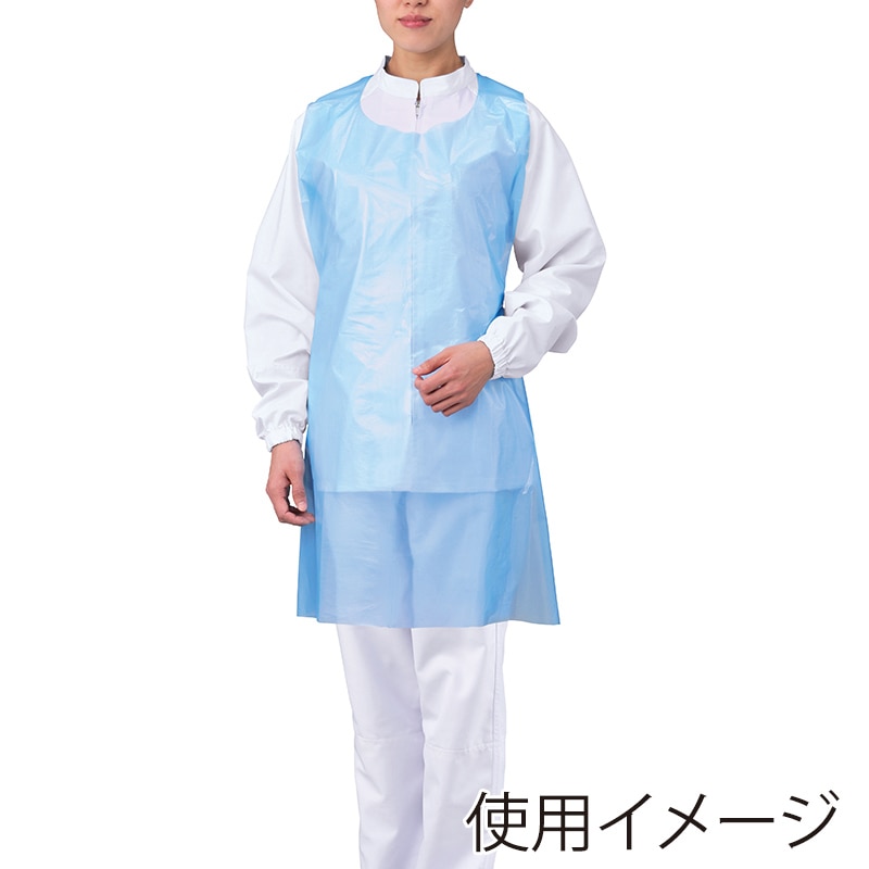 エブノ ポリエプロン エブケア フリー 6002 ブルー 50枚/箱(ご注文単位20箱)【直送品】