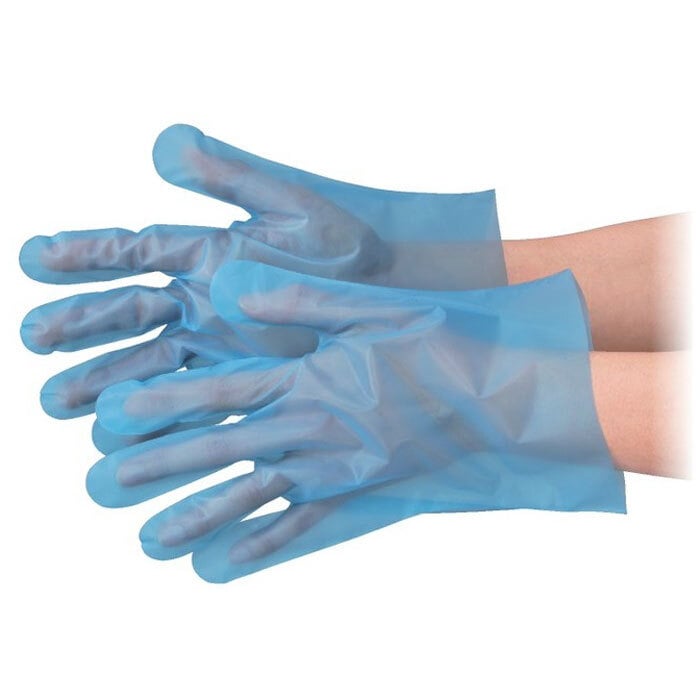 エブノ ポリ手袋　エブケアエンボス S　袋入 3003　ブルー 100枚/袋（ご注文単位60袋）【直送品】