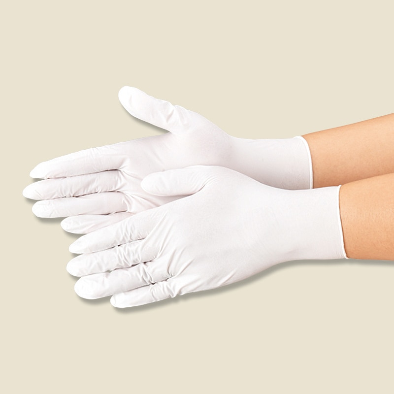 エブノ ニトリル手袋　ニトリルトライ4　粉付 箱入　Sサイズ 556　ホワイト 100枚/箱（ご注文単位30箱）【直送品】