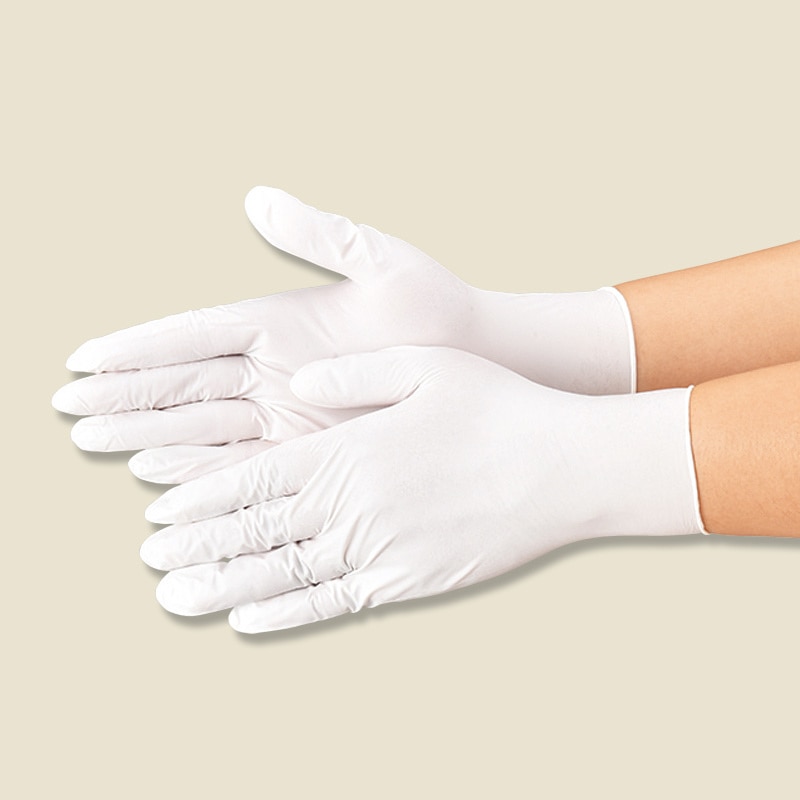 エブノ ニトリル手袋 ニトリルトライ4 粉付 箱入 Lサイズ 556 ホワイト 100枚/箱(ご注文単位30箱)【直送品】