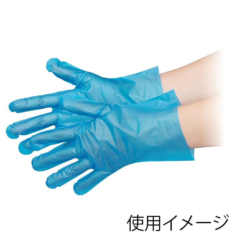 エブノ ポリ手袋　エブケアシルキーグローブ　No.3063 ブルー　箱入　S 1401732 　100枚/箱（ご注文単位60箱）【直送品】