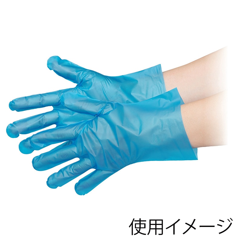 エブノ ポリ手袋 エブケアシルキーグローブ No.3063 ブルー 箱入 L 1401734 100枚/箱(ご注文単位60箱)【直送品】