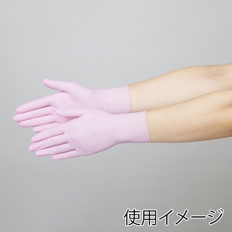 エブノ ニトリル手袋 ニトリルトライ3 No.567 ピンク パウダーフリー S 1502922 100枚/箱