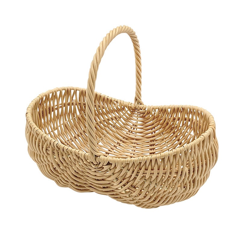 ダイカイ トーク　エト　フェイクPEラタン ワンハンドルバスケット　ナッツ型 ベージュ　73751 1個/（ご注文単位1個）【直送品】