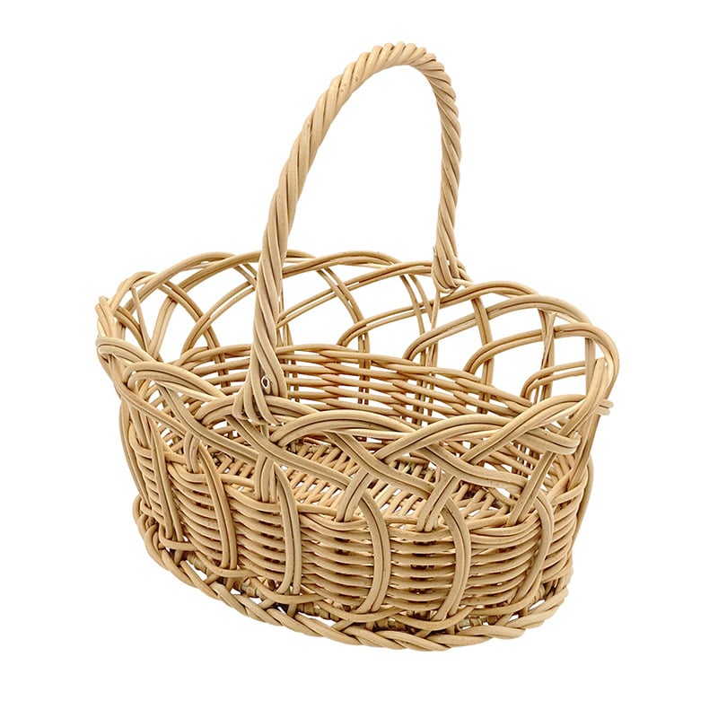 ダイカイ トーク エト フェイクPEラタン ワンハンドルバスケット 透かし ベージュ 73752 1個/(ご注文単位1個)【直送品】