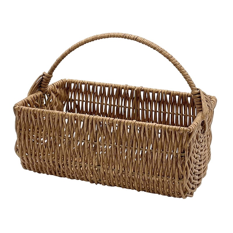 ダイカイ トーク　バルト　フェイクPE柳 ワンハンドルバスケット　長角 ブラウン　73764 1個/（ご注文単位1個）【直送品】