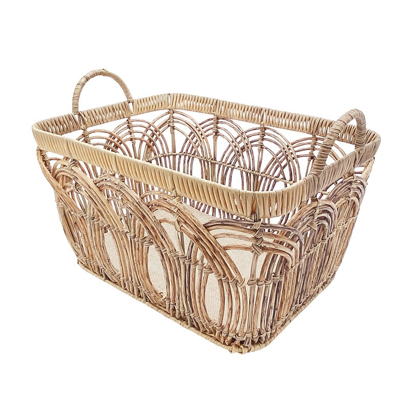 ダイカイ トーク　ペタル　フェイクPEPP　ラタンバスケット 長方形L　ベージュ 73849 1個/（ご注文単位1個）【直送品】