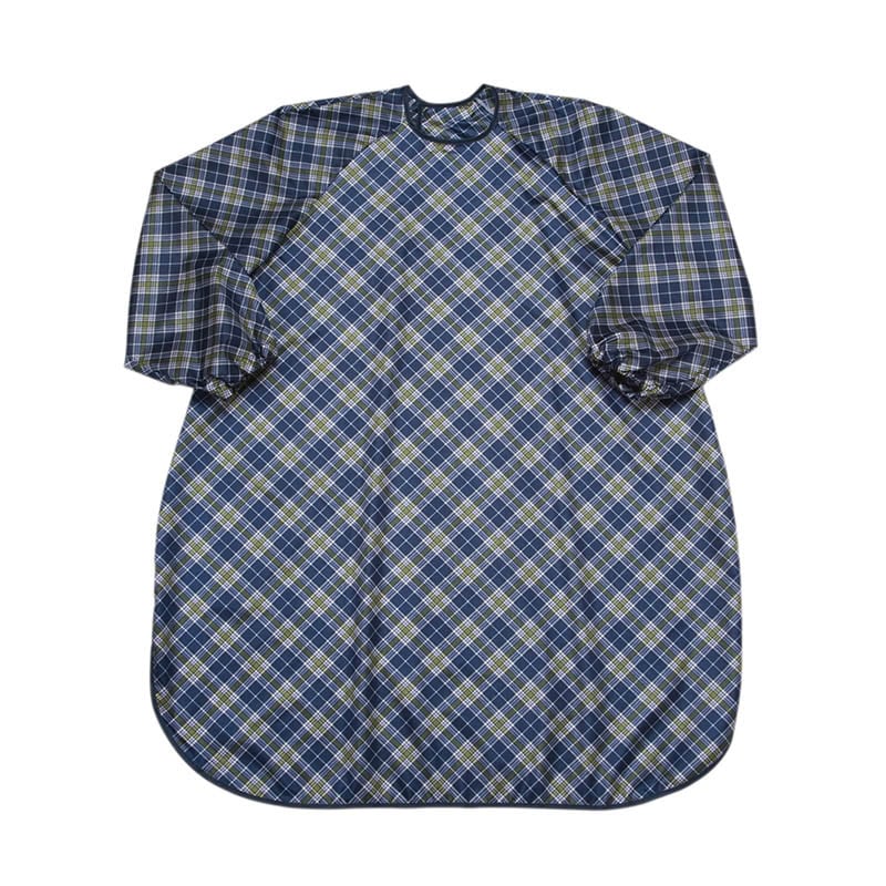 食事前掛 超はっ水 袖付 86×100cm チェック・ネイビー 1040 1個(ご注文単位1個)【直送品】