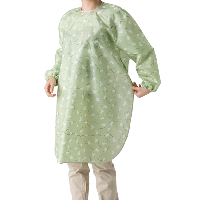 食事前掛 超はっ水 袖付 86×100cm 和柄 うさぎ・うぐいす 1040 1個(ご注文単位1個)【直送品】