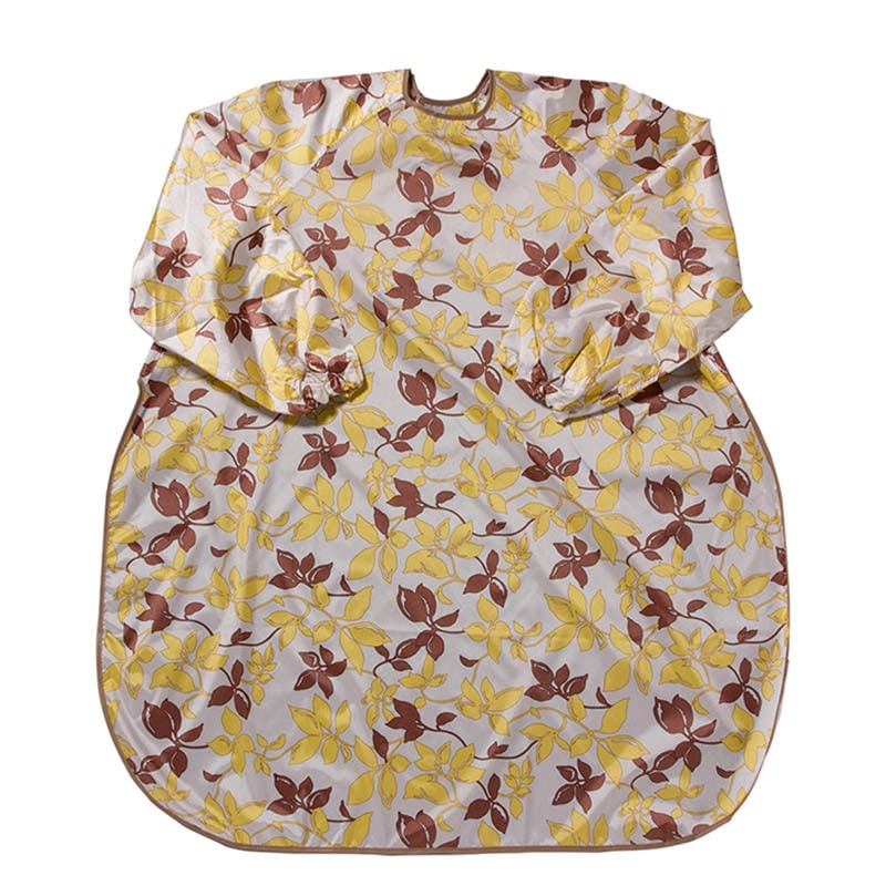 食事前掛 超はっ水 袖付 86×100cm リーフ・イエロー 1040 1個(ご注文単位1個)【直送品】