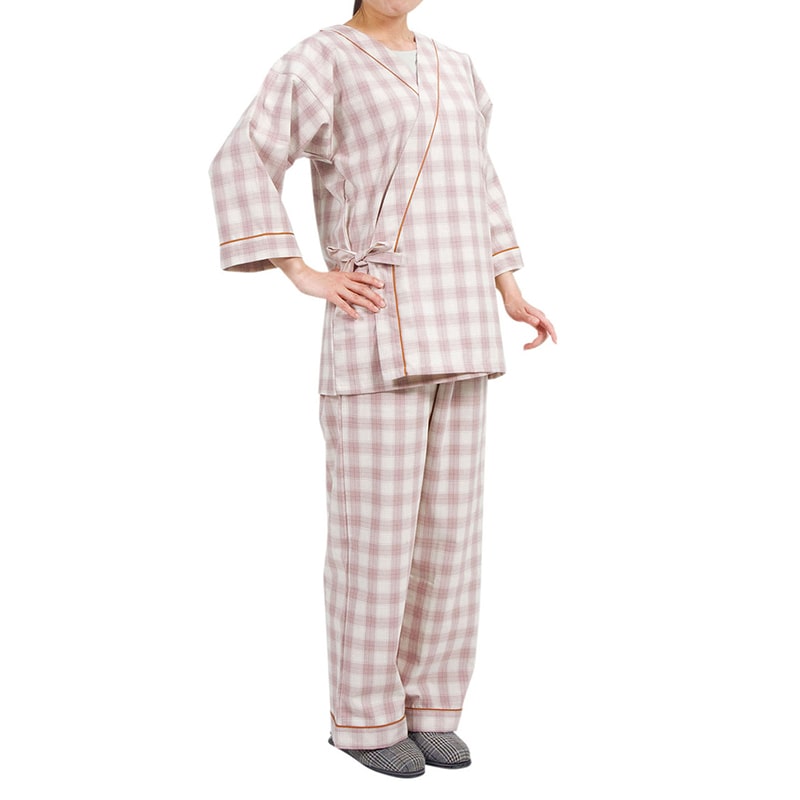 寝巻き セパレートタイプ 婦人用 NO.0730 S タータンピンク 1枚(ご注文単位1枚)【直送品】