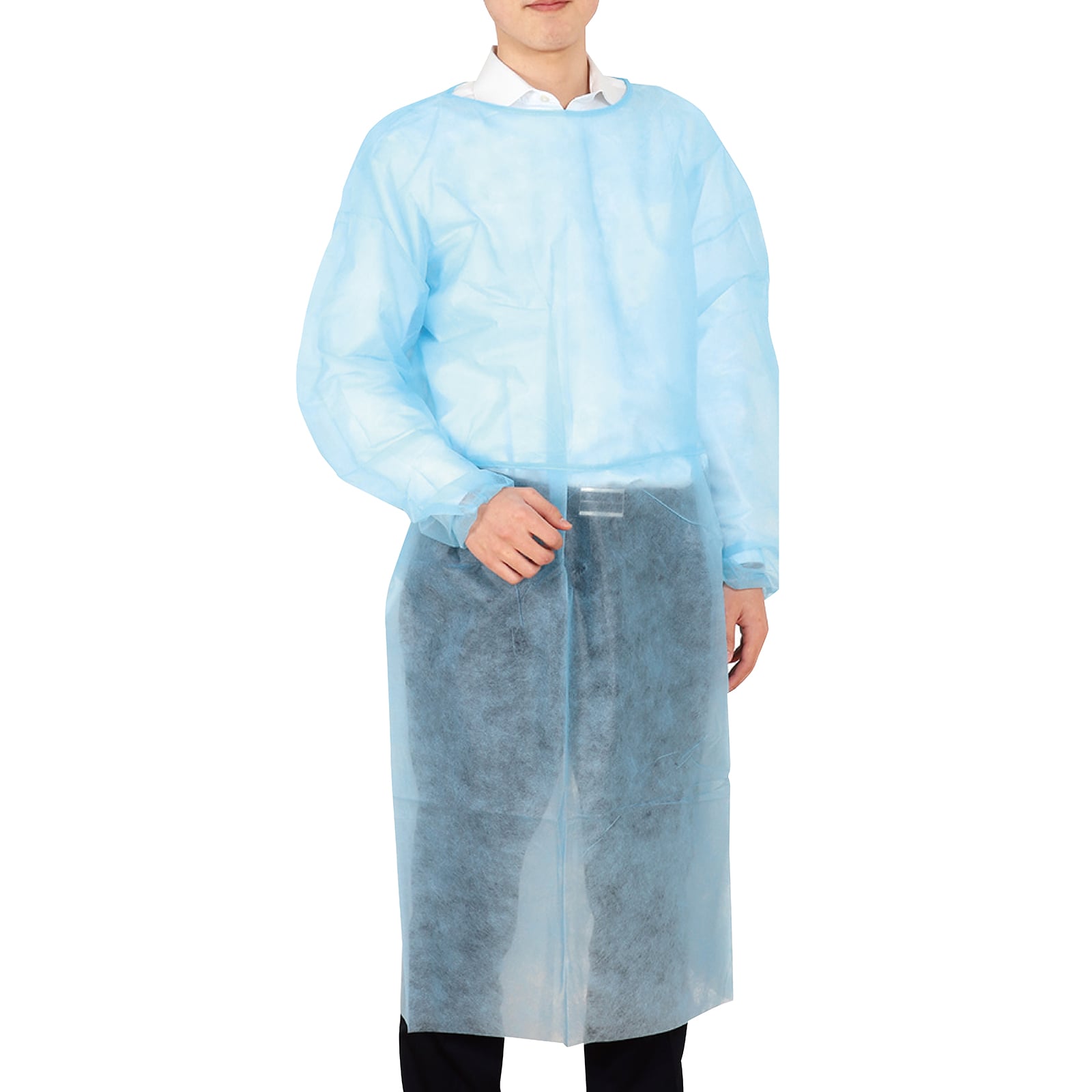 (株) アーテック 不織布ガウン  ブルー　10枚入 1組（ご注文単位20組）【直送品】