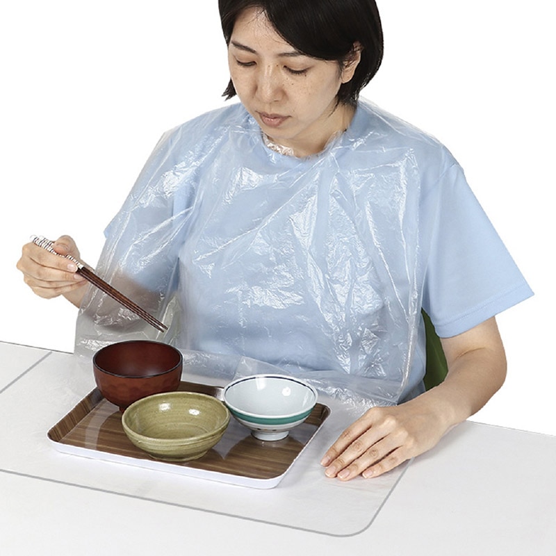 (株) アーテック ポケット付使い捨て食事用エプロン 100枚入  1組（ご注文単位10組）【直送品】