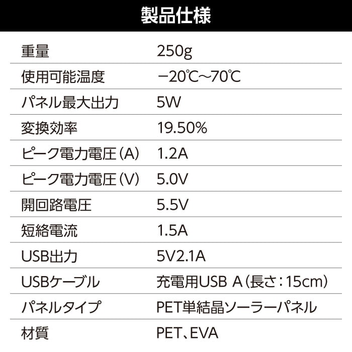 (株) アーテック 折りたたみ式ポータブルソーラー充電器 5W 1個(ご注文単位60個)【直送品】