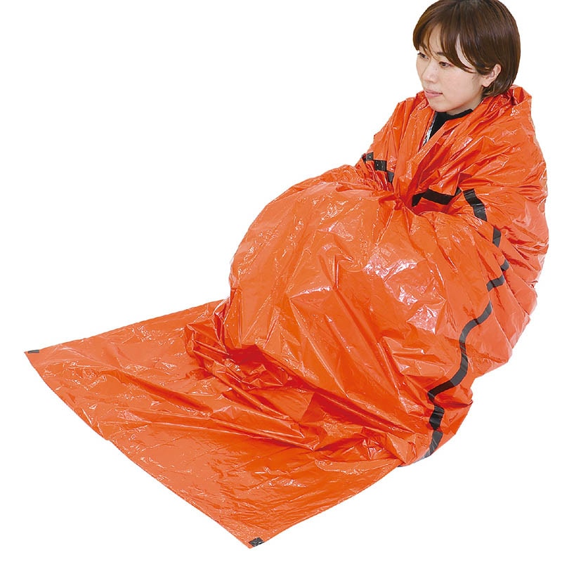 (株) アーテック 静音防寒寝袋 オレンジ 1個(ご注文単位100個)【直送品】
