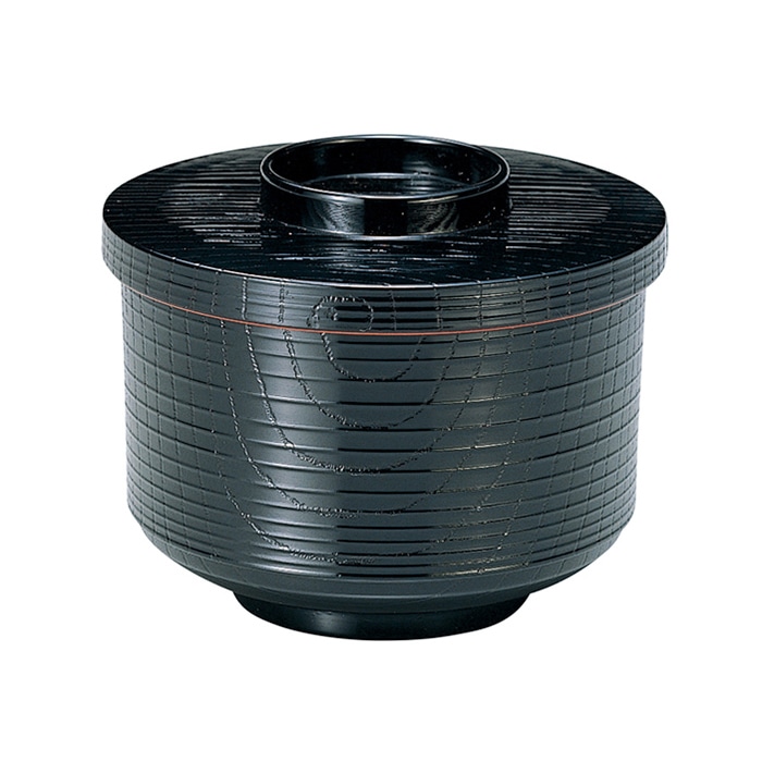 福井クラフト 飯器 柾目割子 蓋親セット 黒 内朱 39020410 1個(ご注文単位1個)【直送品】