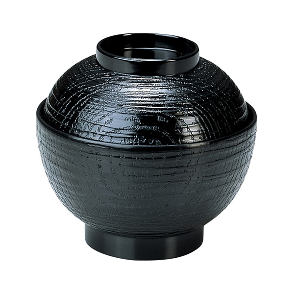 福井クラフト ケヤキ小吸物椀 耐熱 蓋親セット 総黒 32600242 1個(ご注文単位1個)【直送品】