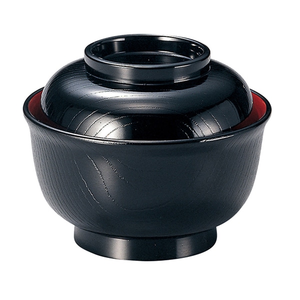 福井クラフト 雑煮椀 姫木目丼 蓋親セット 黒 内朱 33100610 1個(ご注文単位1個)【直送品】