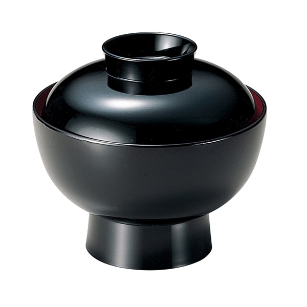 福井クラフト 丼 5寸 高台丼 蓋親セット 黒 内朱 33021180 1個(ご注文単位1個)【直送品】