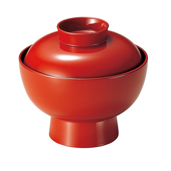 福井クラフト 丼 5寸 高台丼 蓋親セット 朱 内黒 33021170 1個(ご注文単位1個)【直送品】